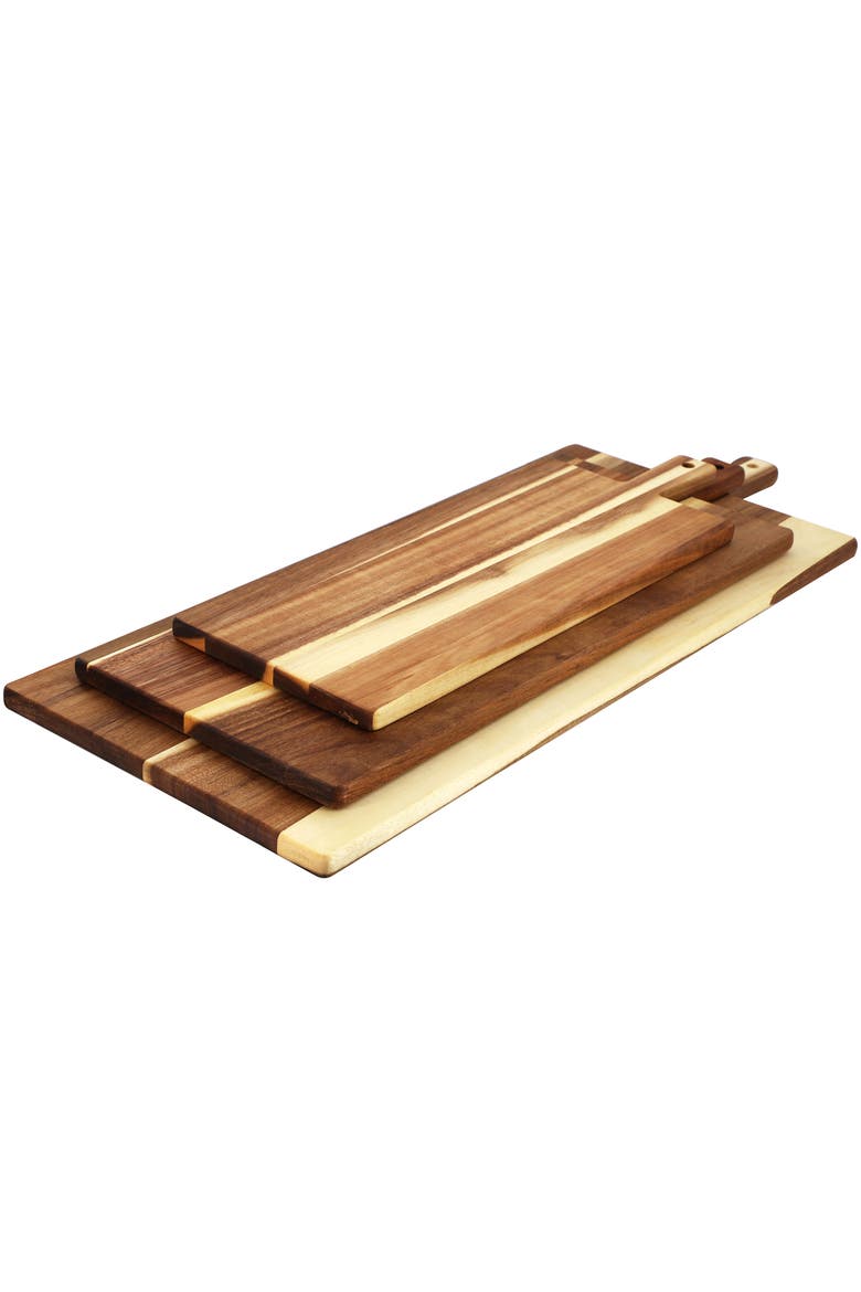3 Piece Acacia Wood Charcuterie Cheese Board Set, Alternate, color, Acacia