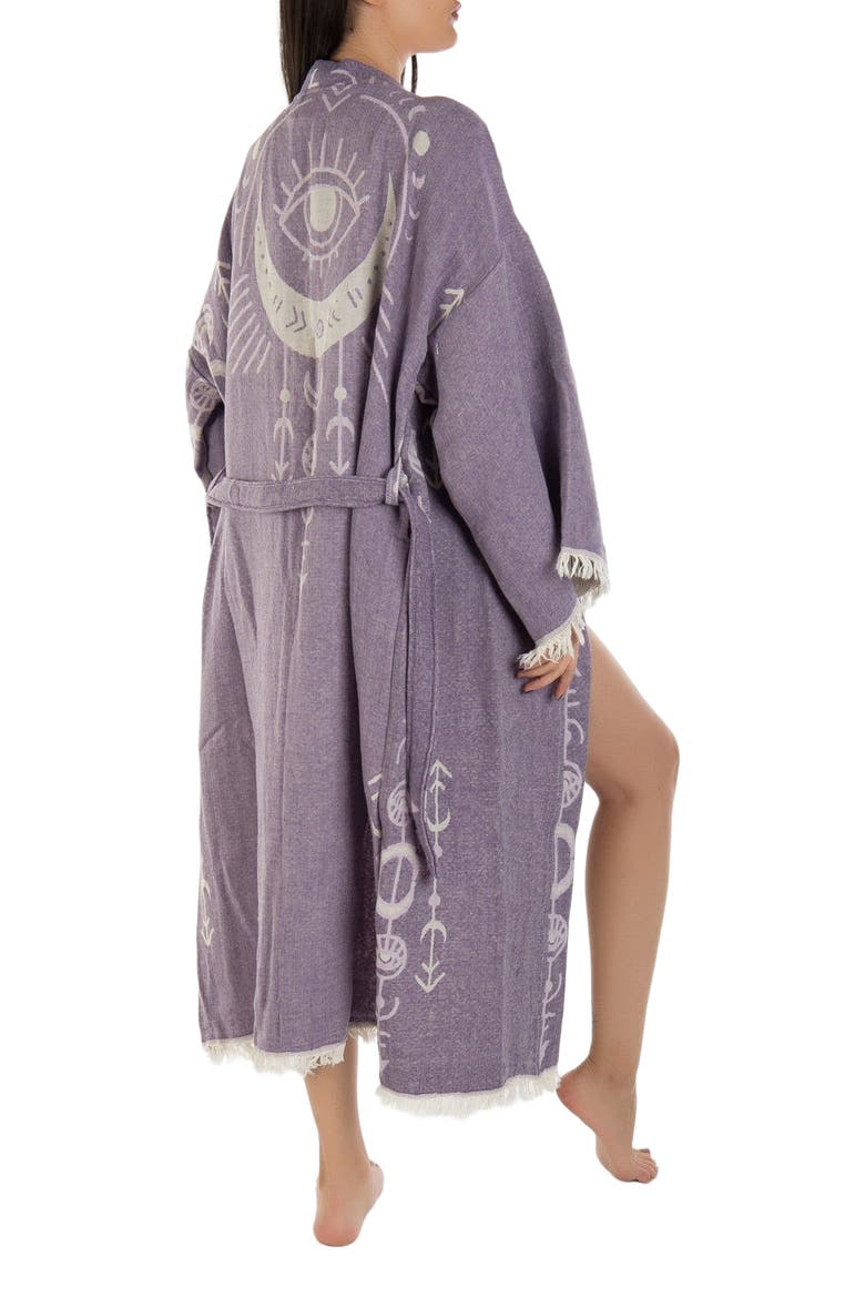 Luna - Moon Handmade Boho Cotton Robe Cover-Up, Alternate, color, Purple