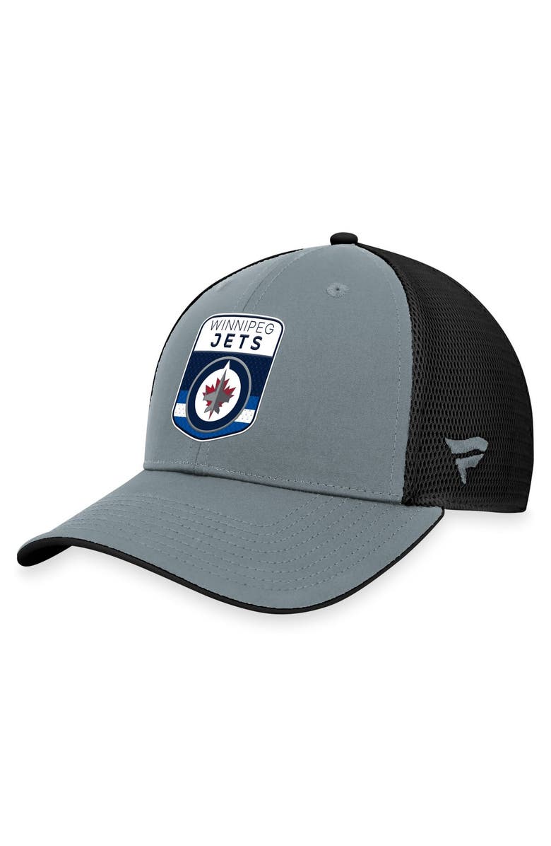 FANATICS Men's Fanatics Branded  Gray/Black Winnipeg Jets Authentic Pro Home Ice Trucker Adjustable Hat, Alternate, color, 