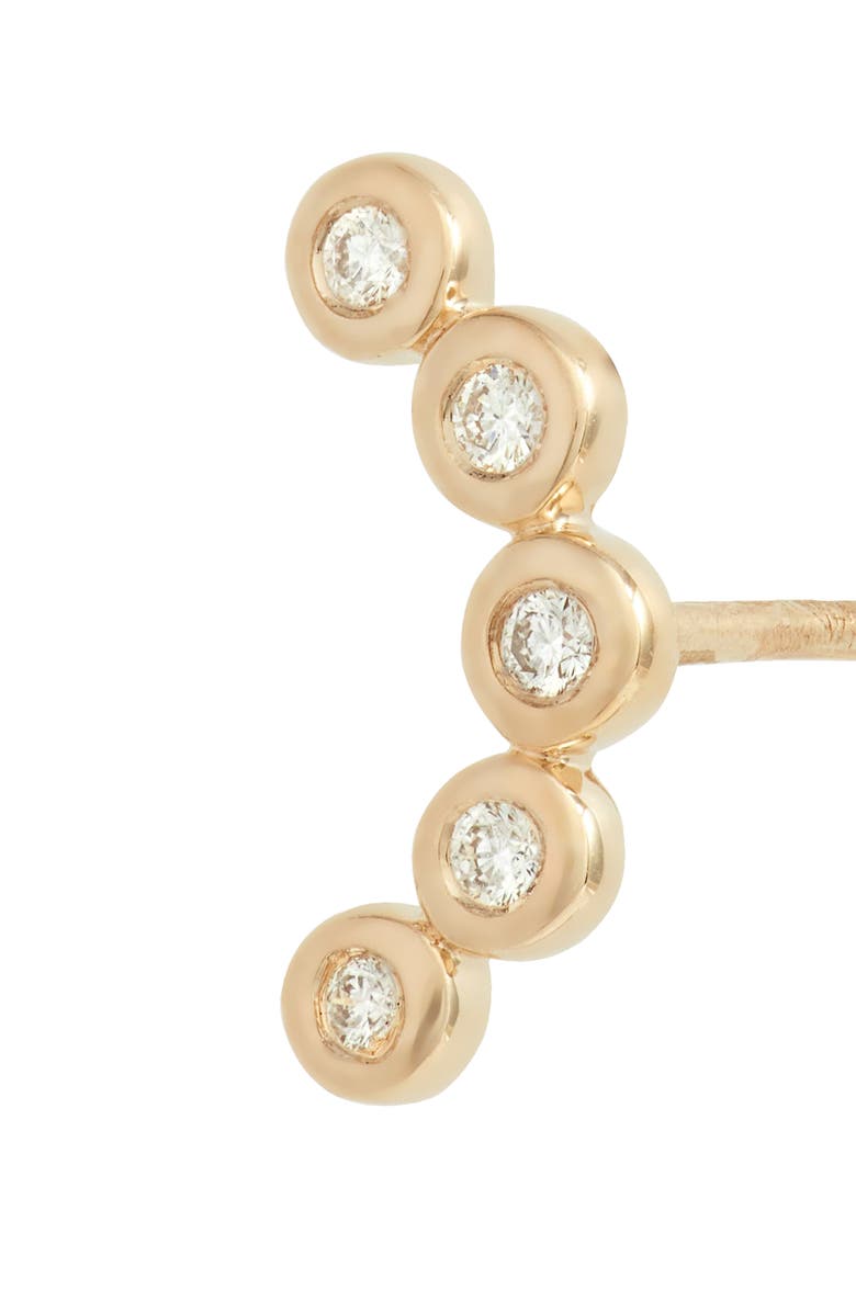 Dana Rebecca Designs Lulu Jack Curved Diamond Bezel Stud Earrings, Alternate, color, Yellow Gold