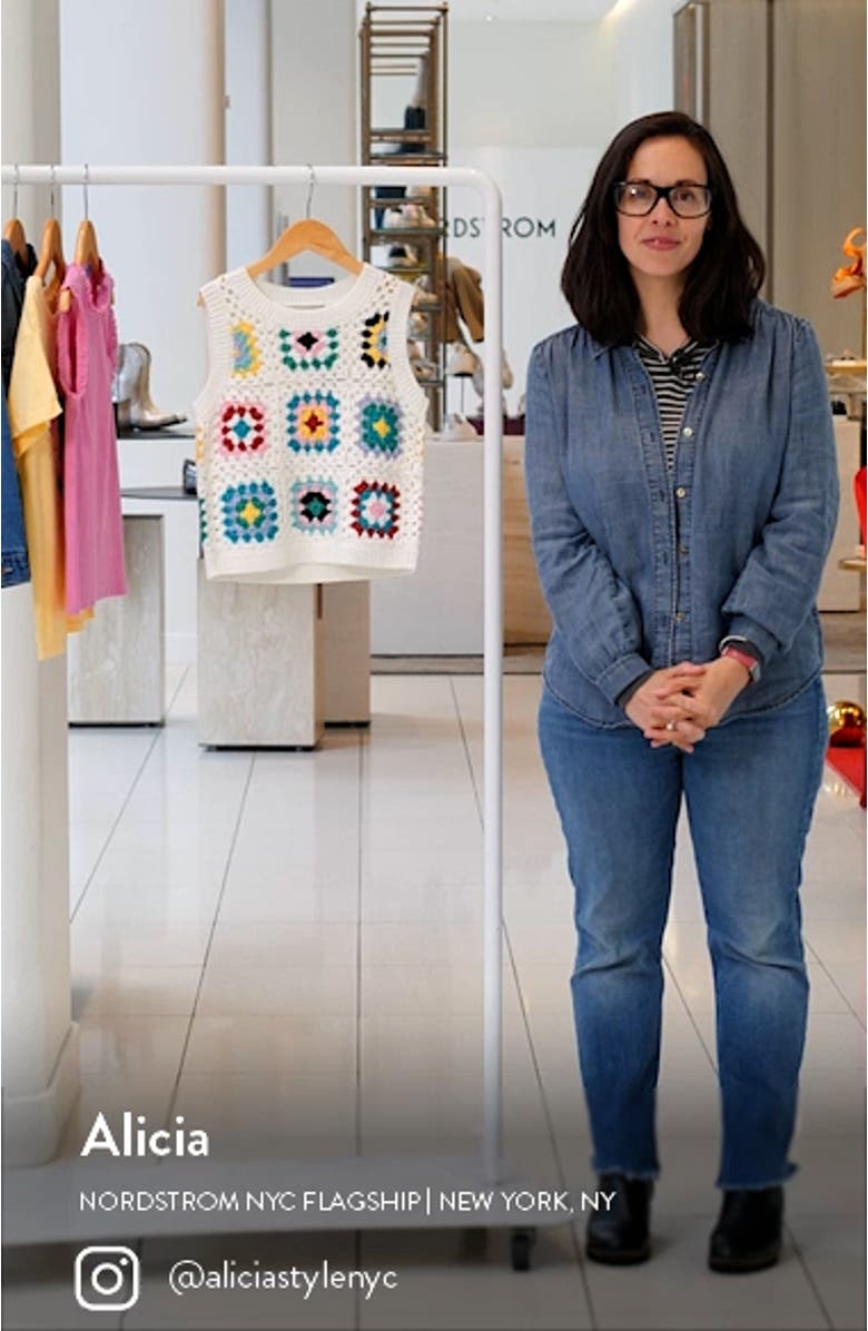 Kids' Granny Square Open Stitch Sweater Tank, sales video thumbnail