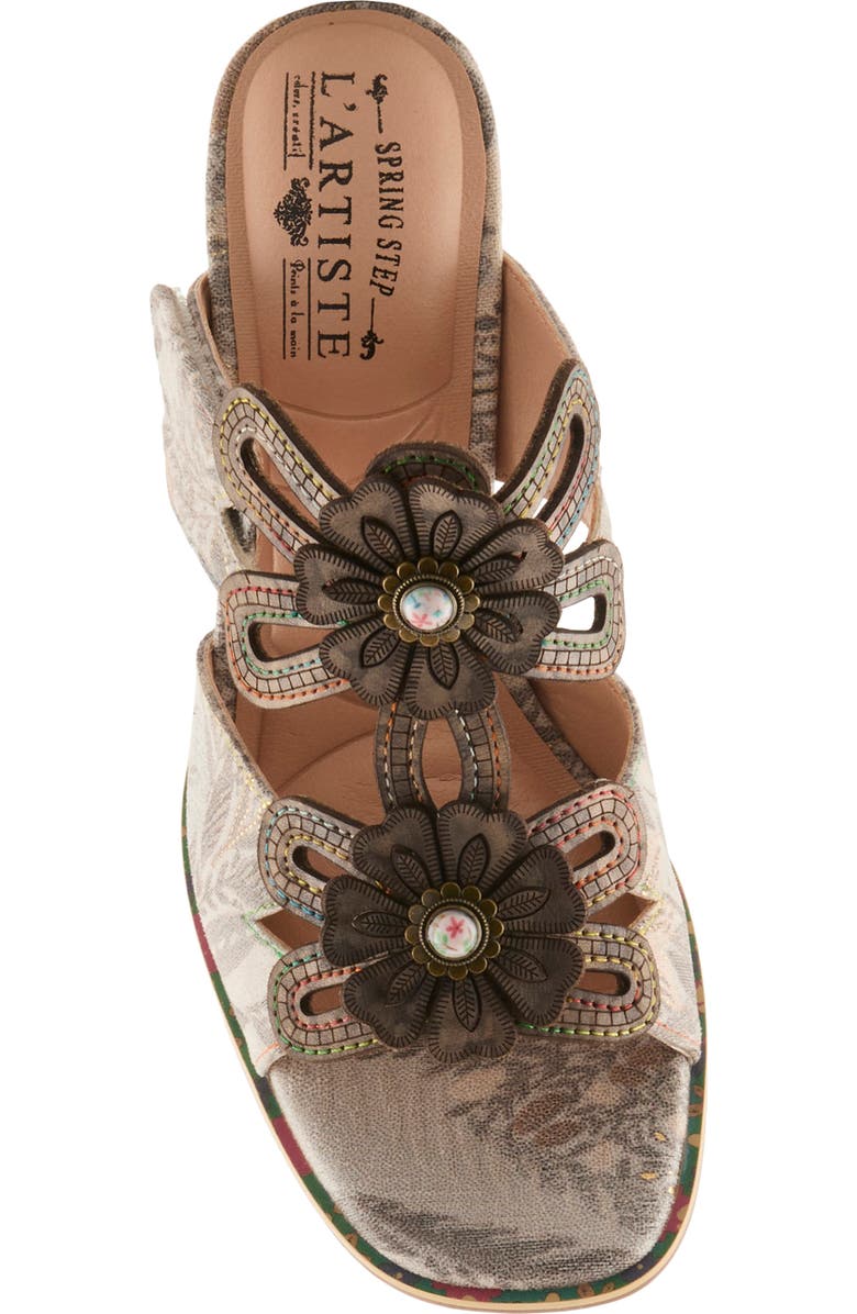 L'Artiste by Spring Step Alania Garden Floral Sandal, Alternate, color, Grey Multi
