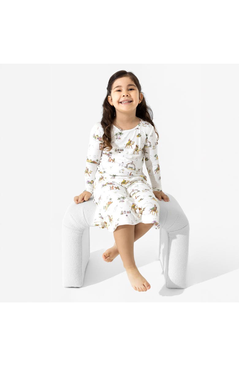 Bellabu Bear Kids' Yuletide Long Sleeve Dress, Alternate, color, Yuletide