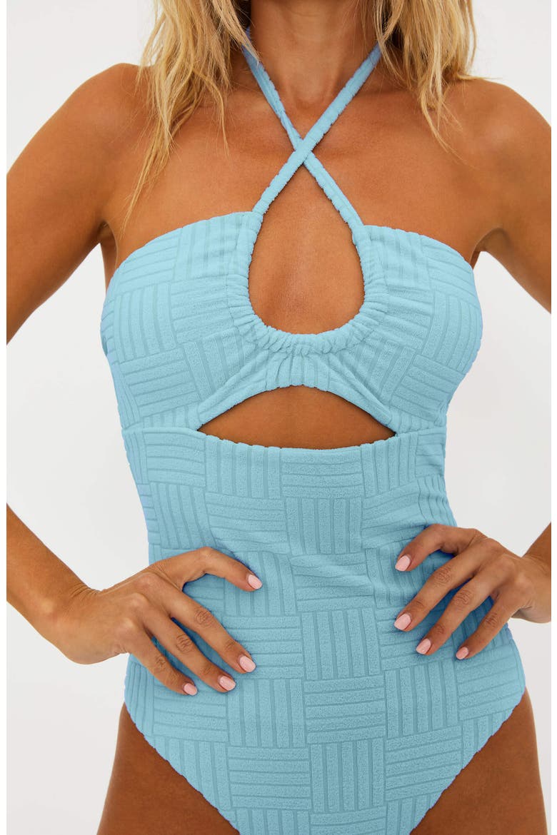 Phoenix Halter One-Piece Swimsuit, Alternate, color, BLUEBERRY