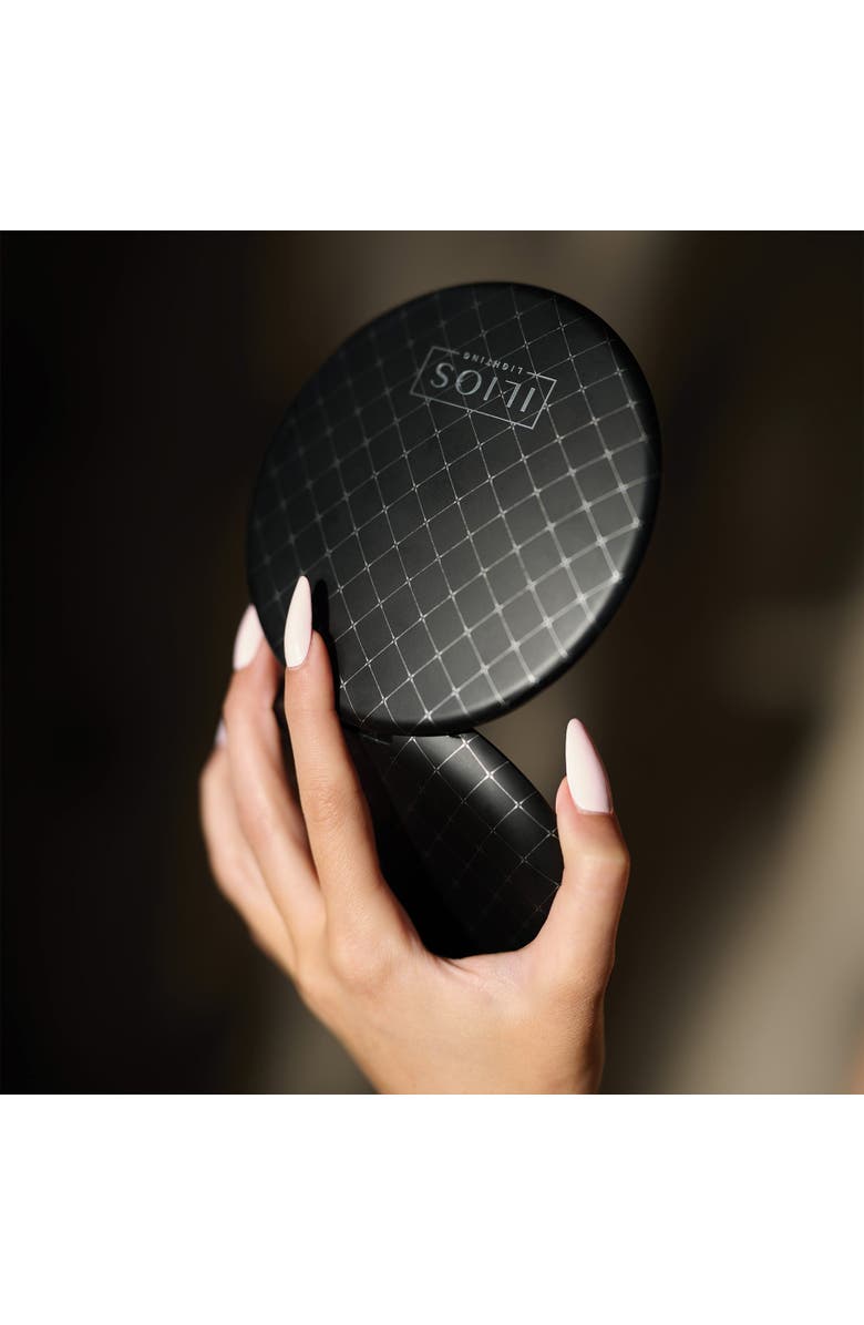 Ilios Lighting Rechargeable Lightweight 5-Inch LED Compact Mirror, Alternate, color, Black