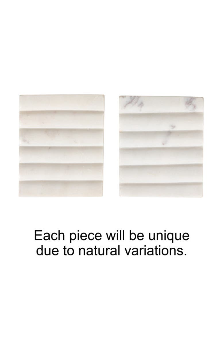 Storied Home Contemporary Carved Marble Soap Dish for Bathrooms, Alternate, color, White