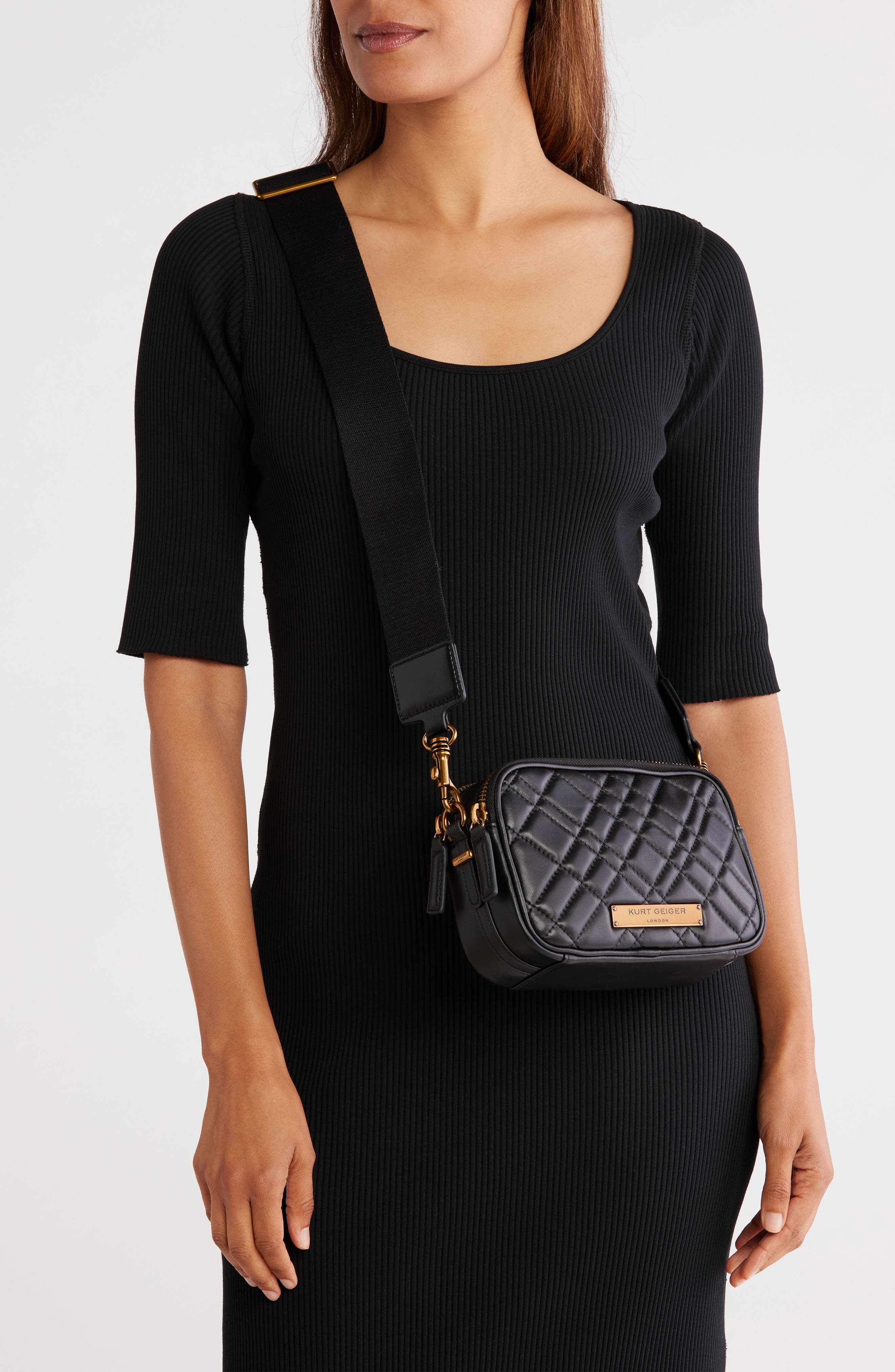 Kurt Geiger London Brixton Double Zip Camera Bag, Alternate, color, Black