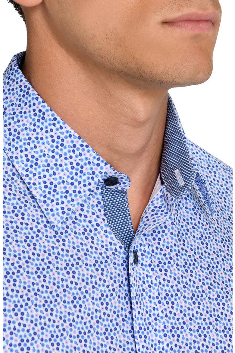 Floral Performance Shirt, Alternate, color, WHITE/ PURPLE