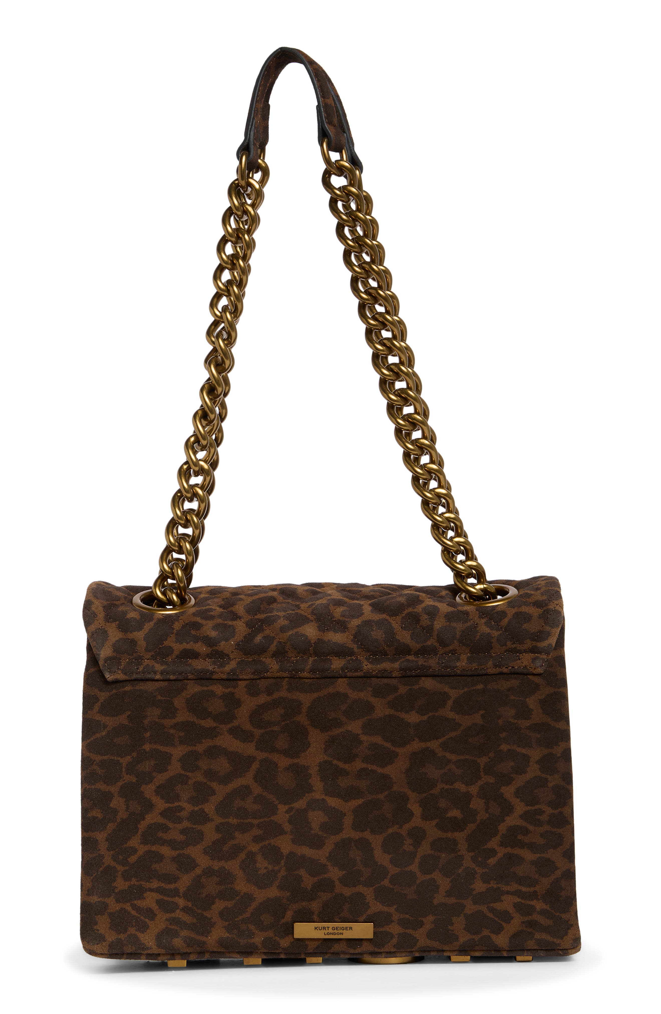 Kurt Geiger London Large Kensington Kurt Crossbody Bag, Alternate, color, Dark Brown Com