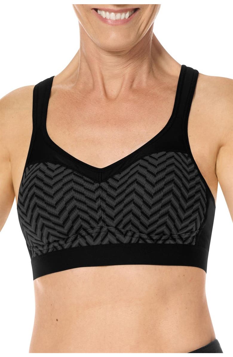 Amoena Jolie Wire-Free Bra, Main, color, Black/Grey