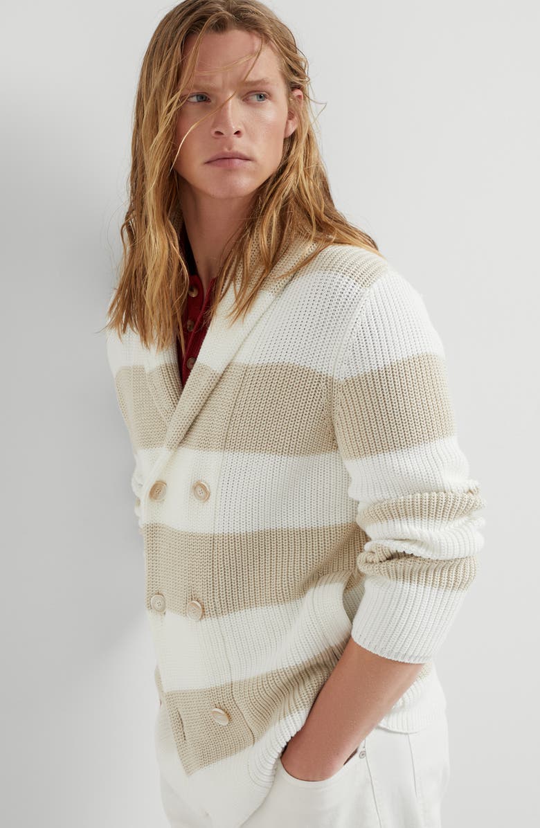 Brunello Cucinelli Half English rib cardigan, Alternate, color, 