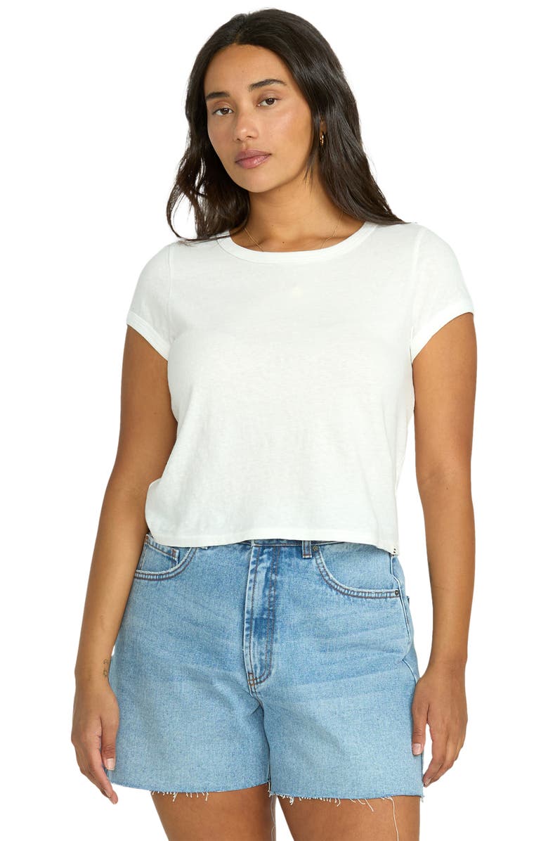 Billabong Daily Cotton Graphic Baby Tee, Alternate, color, White/ Grass