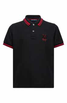 Psycho Bunny Kids' Pierce Tipped Cotton Piqué Polo