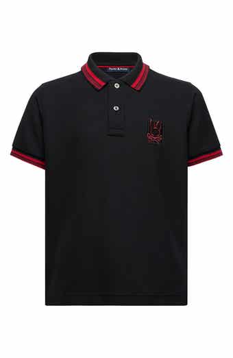 Psycho Bunny Kids' Pierce Tipped Cotton Piqué Polo