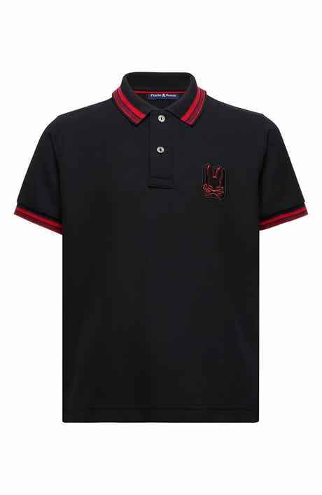 Psycho Bunny Kids' Pierce Tipped Cotton Piqué Polo
