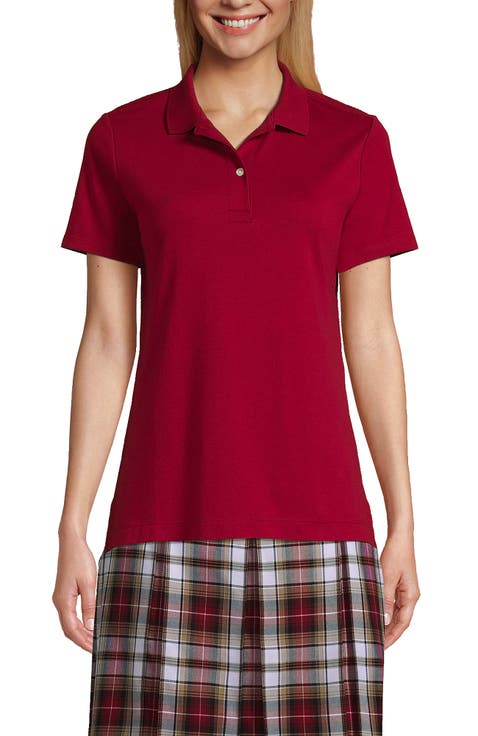 School Uniform  Short Sleeve Feminine Fit Interlock Polo Shirt