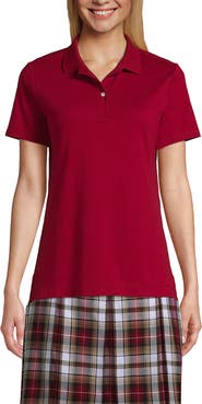Lands' End School Uniform  Short Sleeve Feminine Fit Interlock Polo Shirt