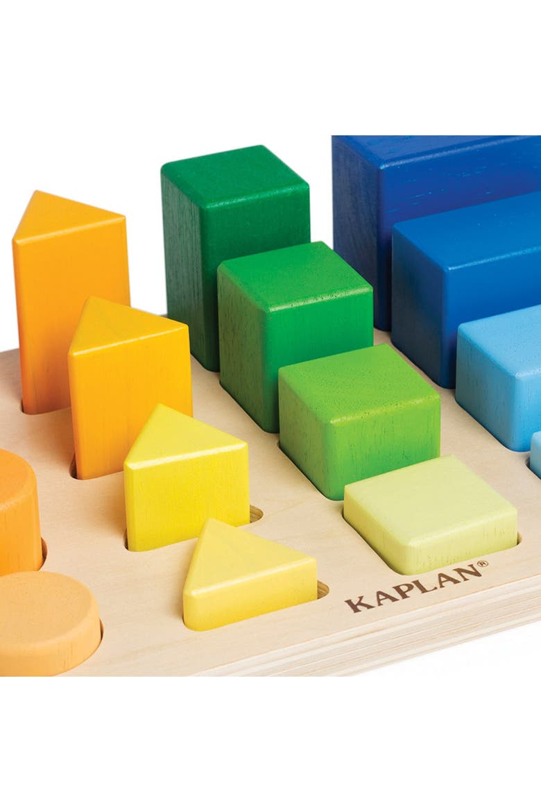 Wooden Colorful Shape and Height Sorter, Alternate, color, Multicolor