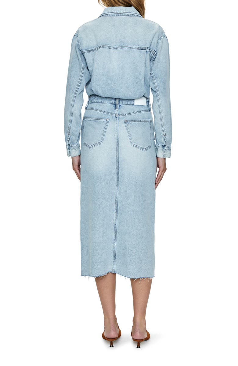 Pistola Amira Long Sleeve Denim Midi Dress, Alternate, color, Riviera