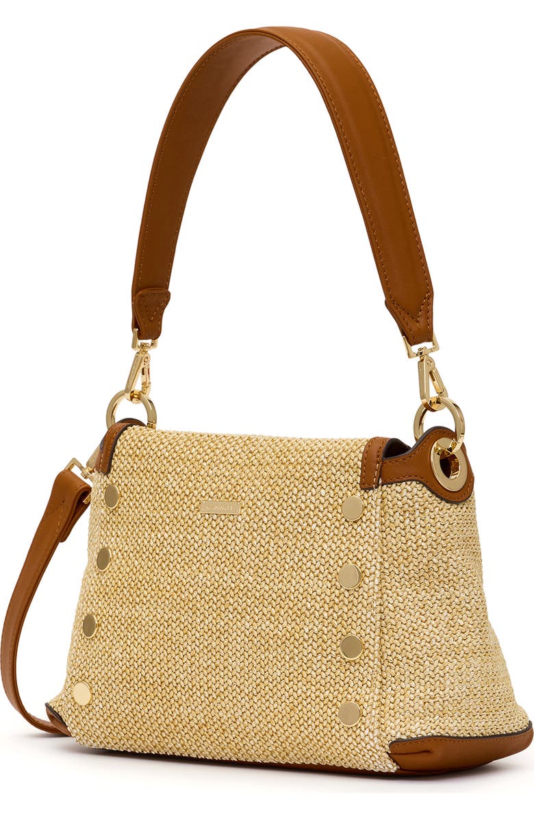 HAMMITT Bryant Medium Shoulder Bag, Alternate, color, Cocoa Raffia/ Gold