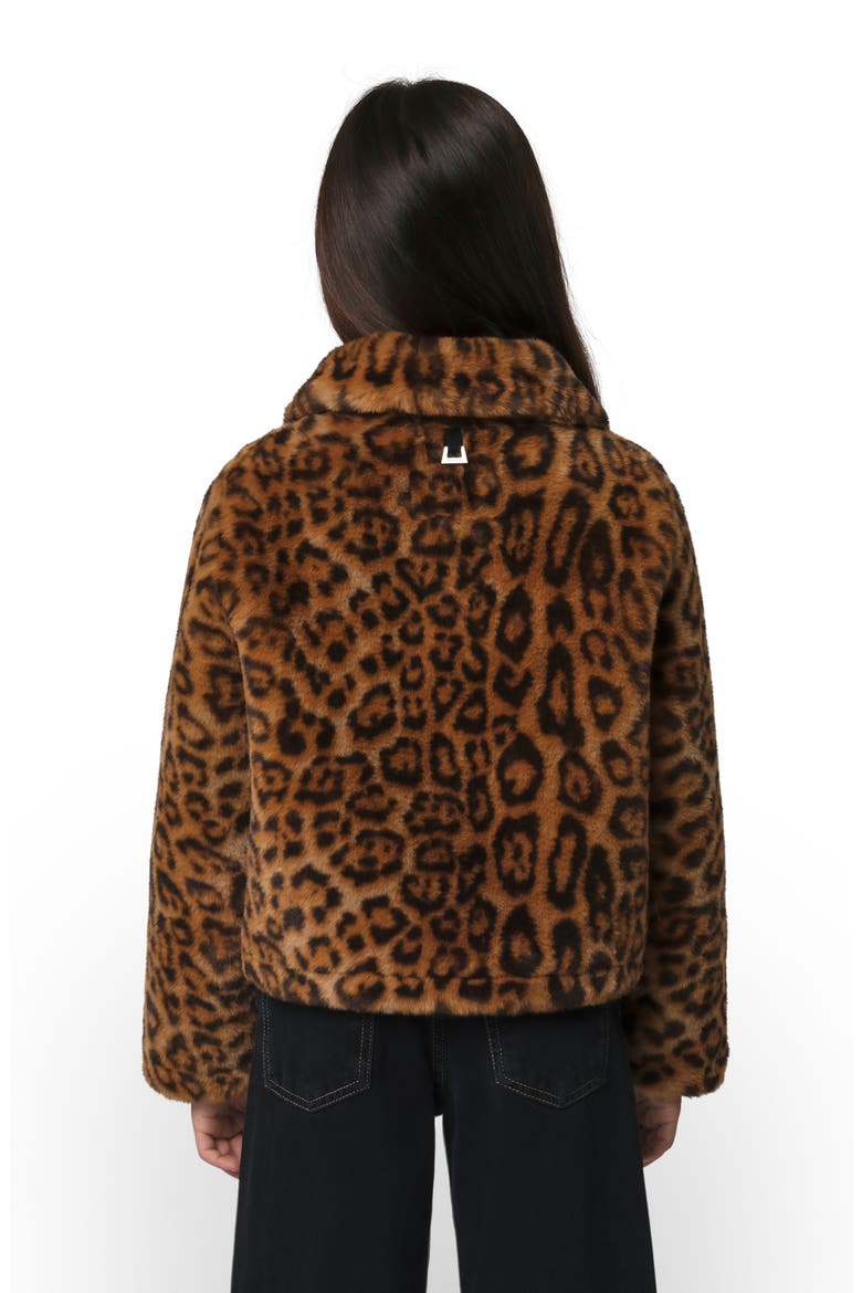 Kids' Elis Pluche™ Faux Fur Coat, Alternate, color, LEOPARD