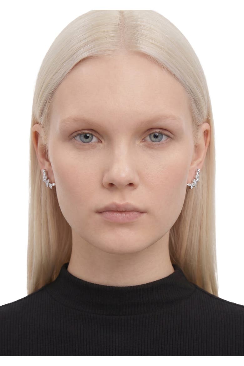 Mitra White Gold Earrings, Alternate, color, Silver