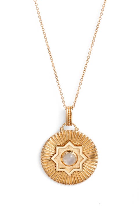 Marakesh Moonstone Medallion Pendant Necklace