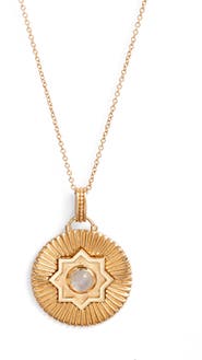 Anzie Marakesh Moonstone Medallion Pendant Necklace
