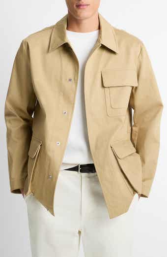 Vince Bonded Cotton Snap-Up Hunting Jacket
