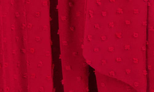 Julia Jordan Clip Dot Short Sleeve Dress In Cranberry