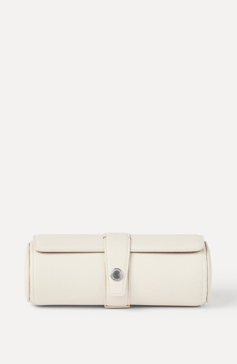 Brunello Cucinelli Calfskin watch case, Alternate, color, Chalk