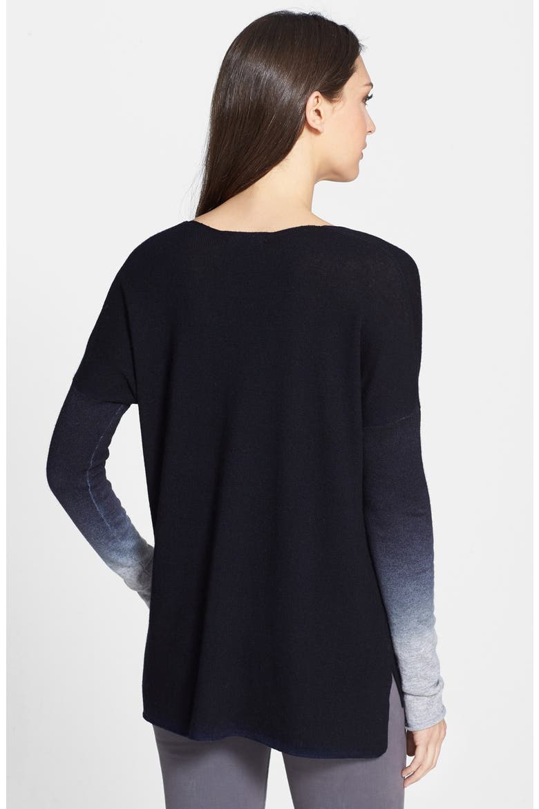 Ombré V-Neck Sweater, Alternate, color, COASTAL COMBO