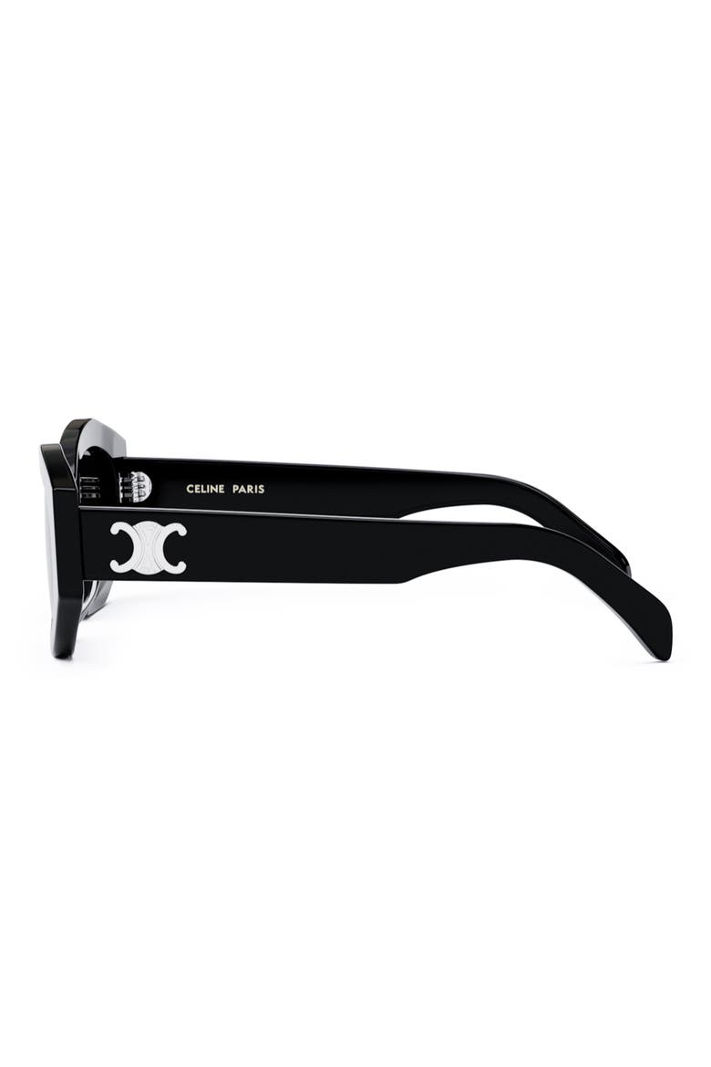 Triomphe 54mm Cat Eye Sunglasses, Alternate, color, SHINY BLACK / SMOKE