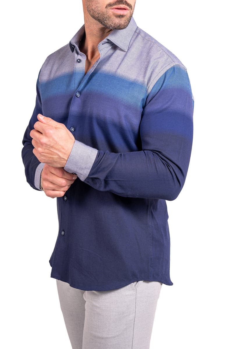 Maceoo Fibonacci Ascension Contemporary Fit Button-Up Shirt, Alternate, color, Blue