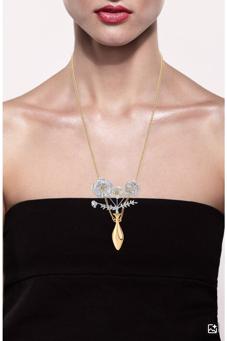 Floral Vase Pendant Necklace (Nordstrom Exclusive), Alternate, color, GOLD/ SILVER