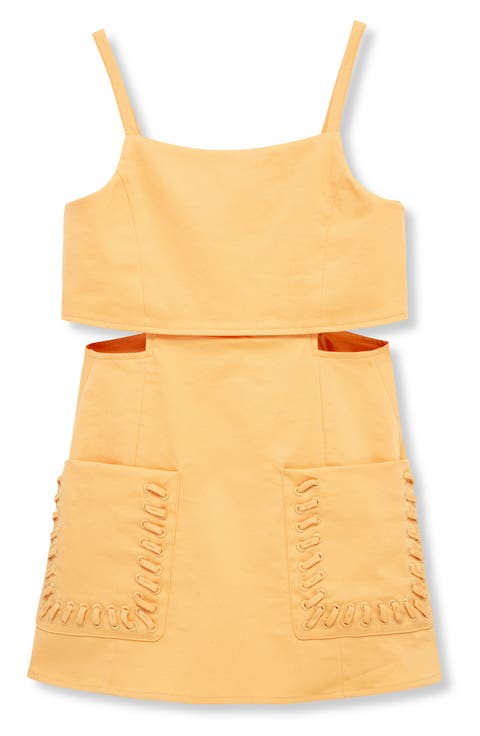 Kids' Cutout Stretch Cotton Romper (Big Kid)