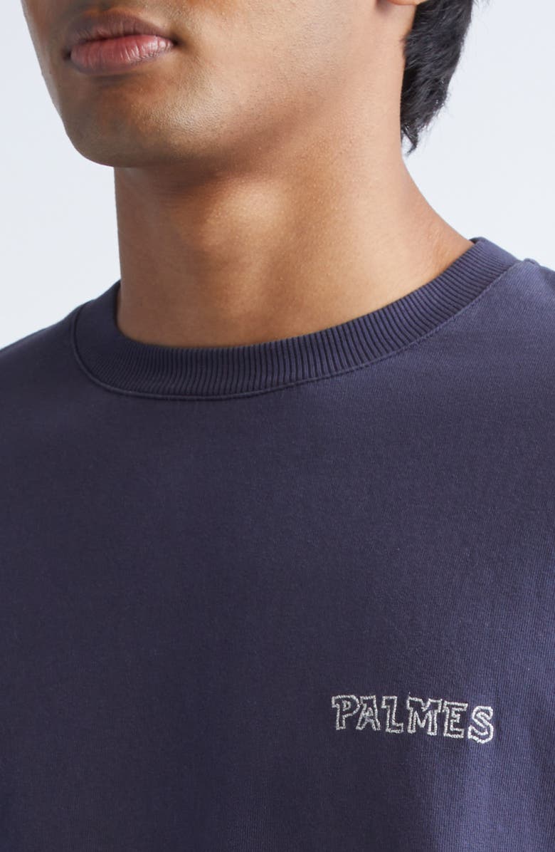 PALMES Logo Embroidered Cotton T-Shirt, Alternate, color, Dark Blue
