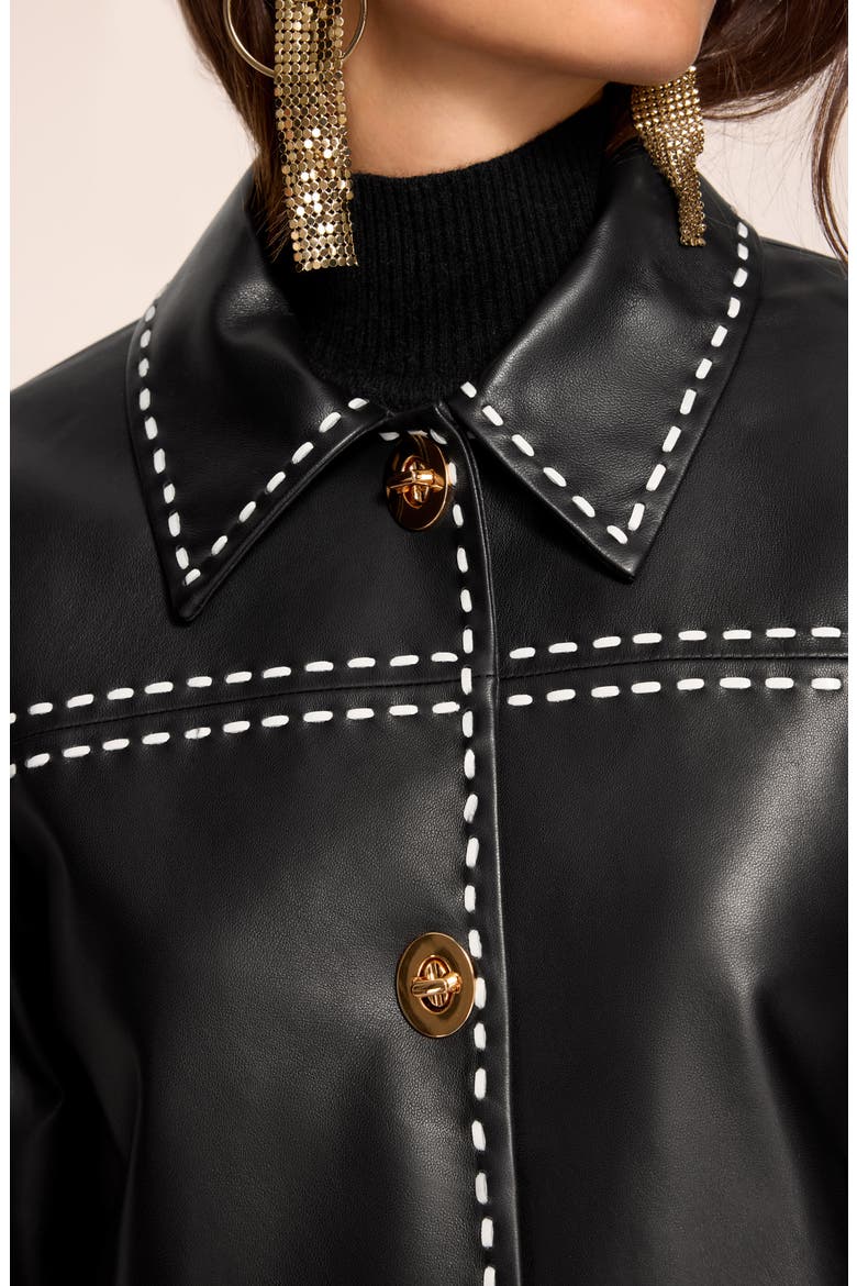 Mira Leather Jacket, Alternate, color, BLACK