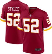 Nike Men's Nike Burgundy Washington Commanders Sonny Styles Team Game Jersey