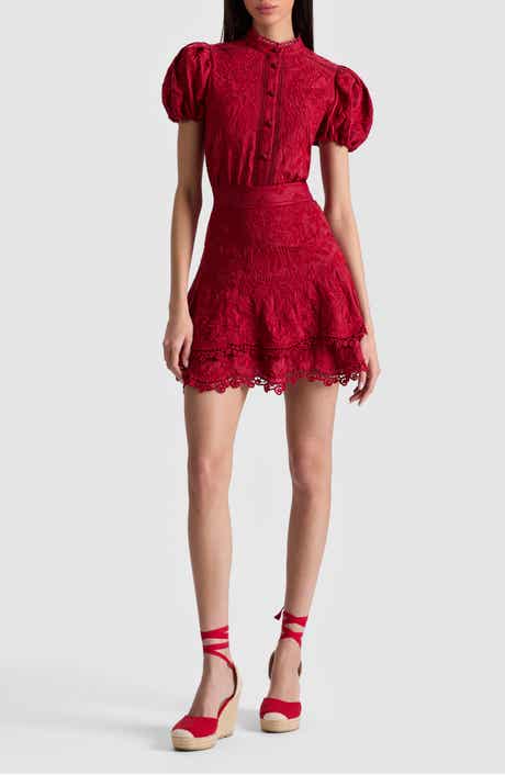 Alice + Olivia Loryn Embroidered Cotton Minidress
