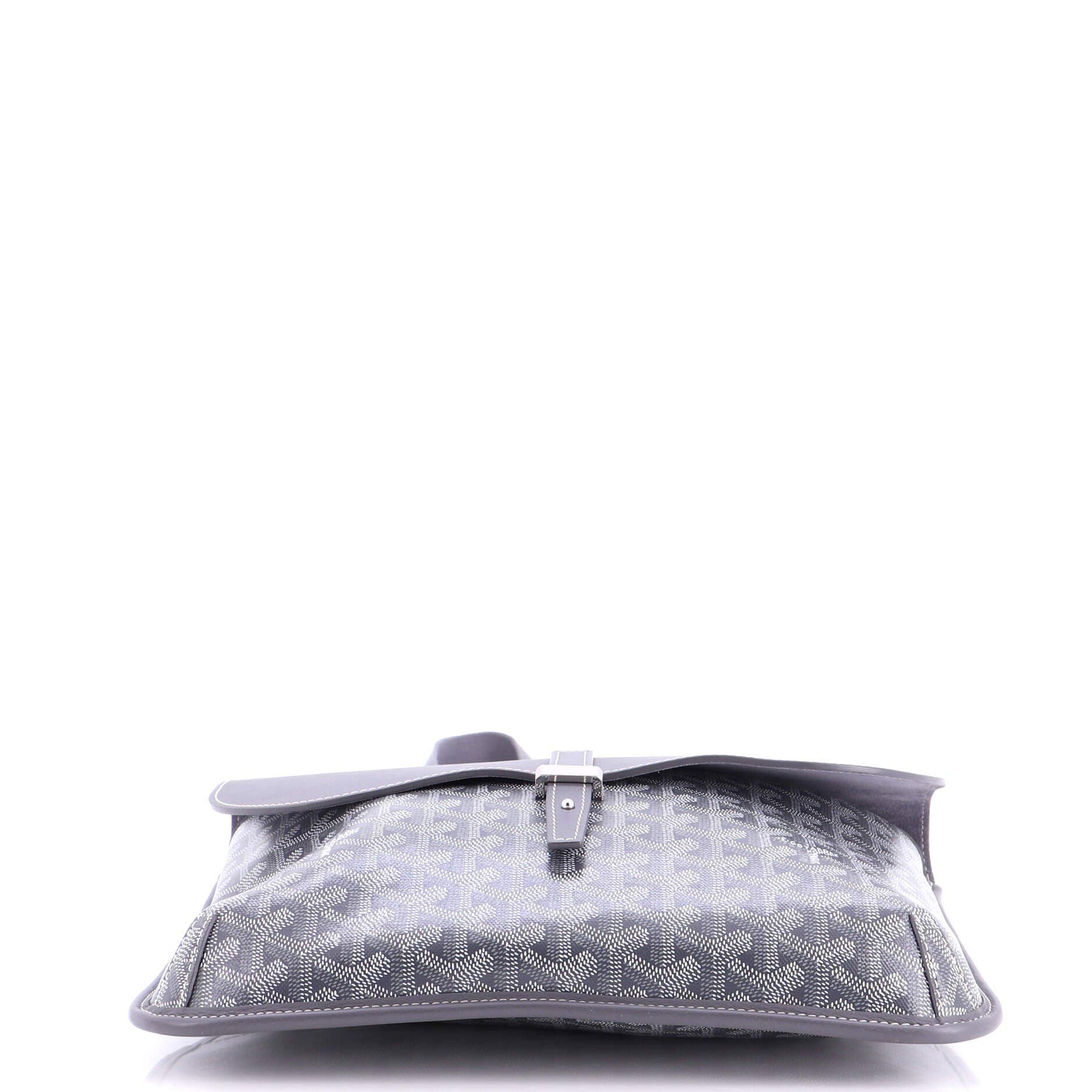 Pre-Owned Goyard Coursier Messenger Bag Coated Canvas and Leather, Alternate, color, Gray