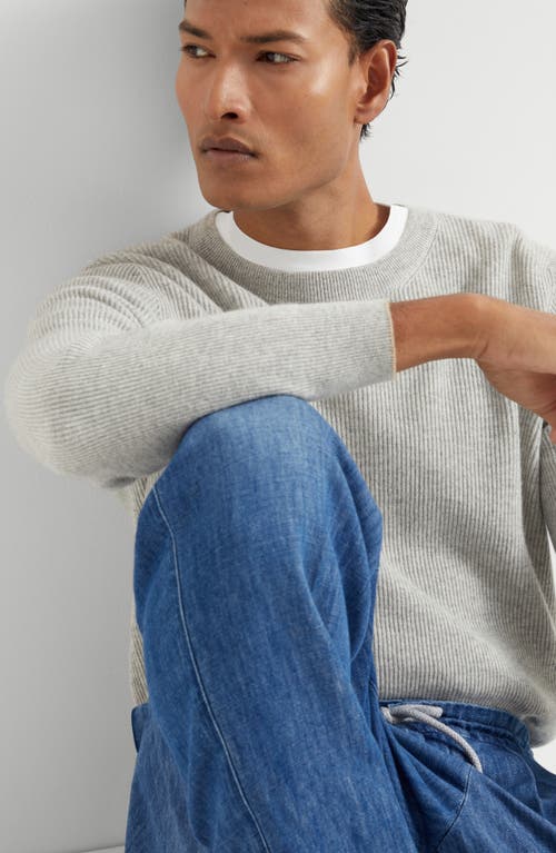 Brunello Cucinelli Crew-neck Cashmere Pullover In Pebble