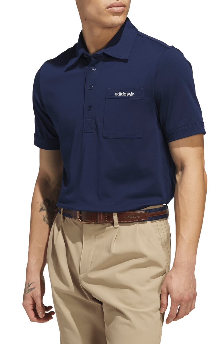 adidas Archive Pocket Golf Polo, Main, color, Night Indigo