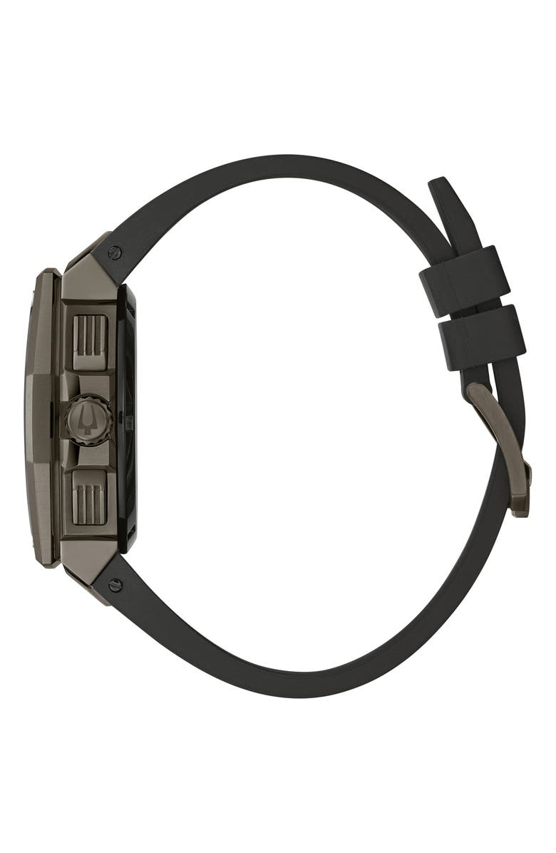 BULOVA Series X Chronograph Rubber Strap Watch, 45mm, Alternate, color, Two-Tone