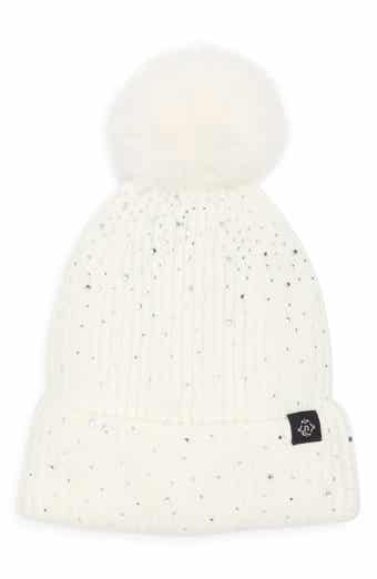 Nanette Lepore Scattered Rhinestone Beanie with Faux Fur Pompom