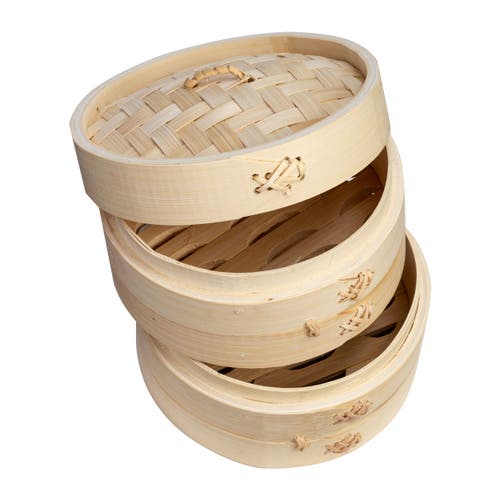 Joyce Chen 2-tier Steamer Baskets In Brown