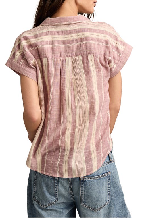 LUCKY BRAND LUCKY BRAND STRIPE COTTON BUTTON-UP SHIRT 