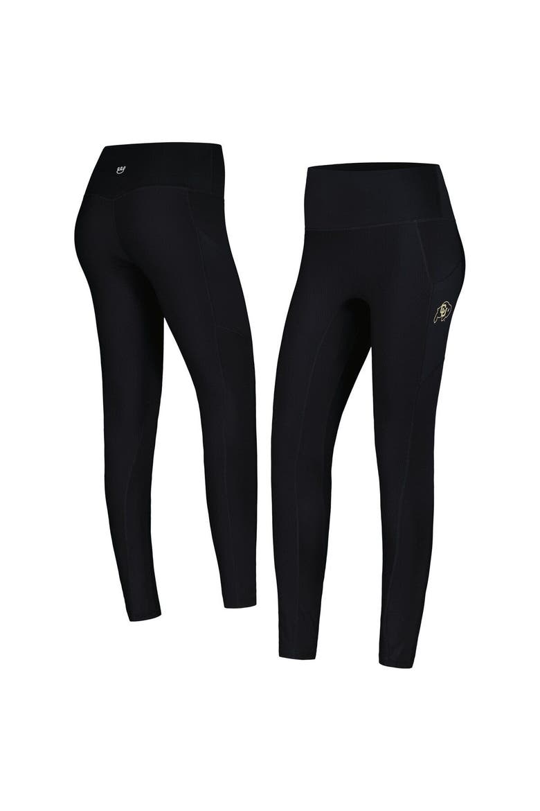 Women's  Black Colorado Buffaloes 7/8 Mixed Media Pocket iLeggings, Main, color, Black