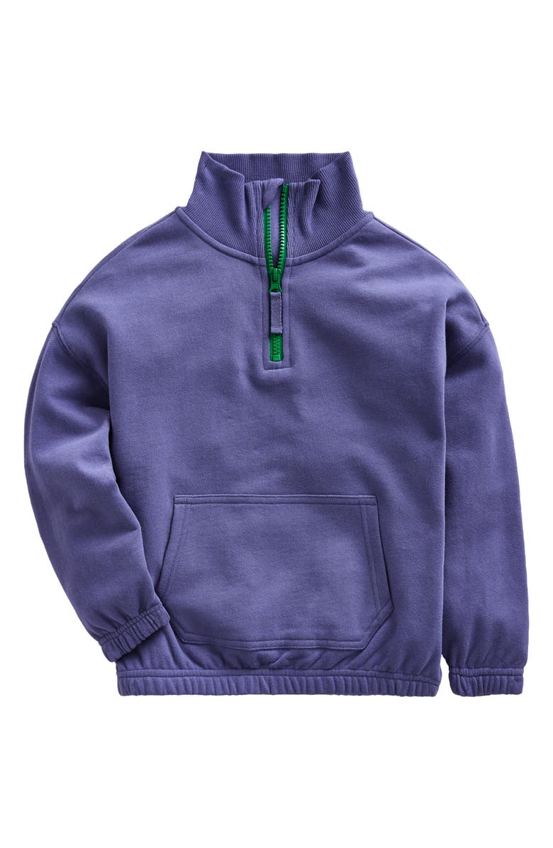 Mini Boden Kids' Half Zip Cotton Sweatshirt, Main, color, 