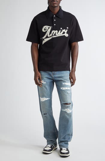 Distressed Logo Cotton Piqué Polo